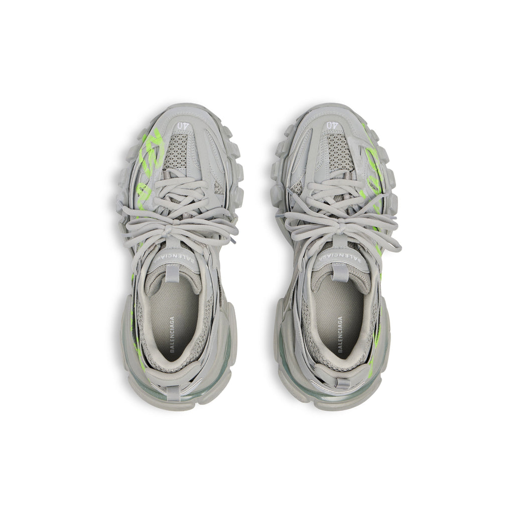 Balanciaga Track Gris Avec Logo Jaune Fluo