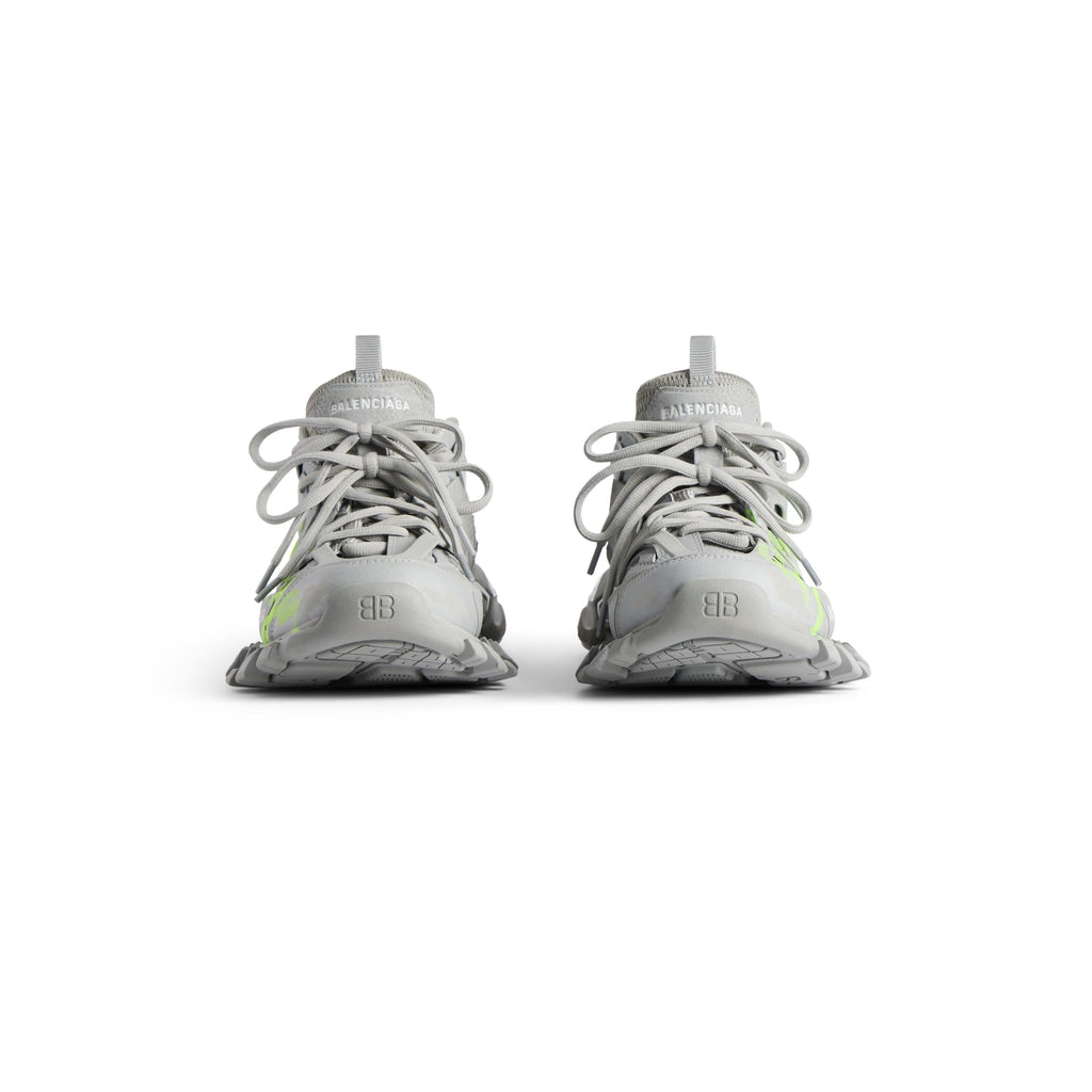 Balanciaga Track Gris Avec Logo Jaune Fluo