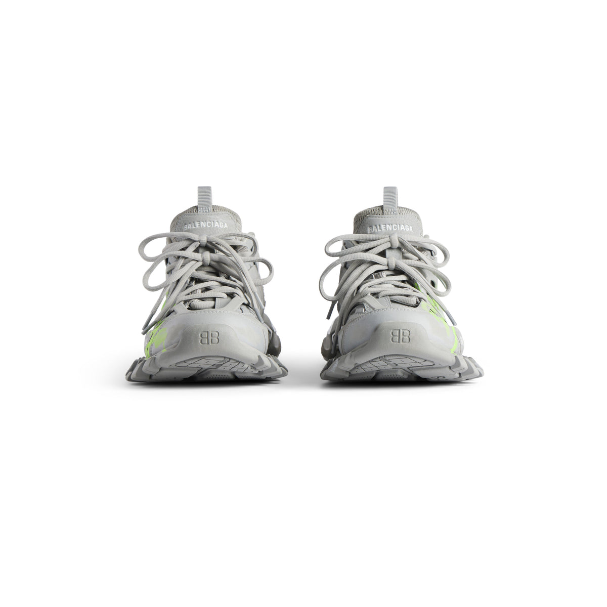 Balanciaga Track Gris Avec Logo Jaune Fluo