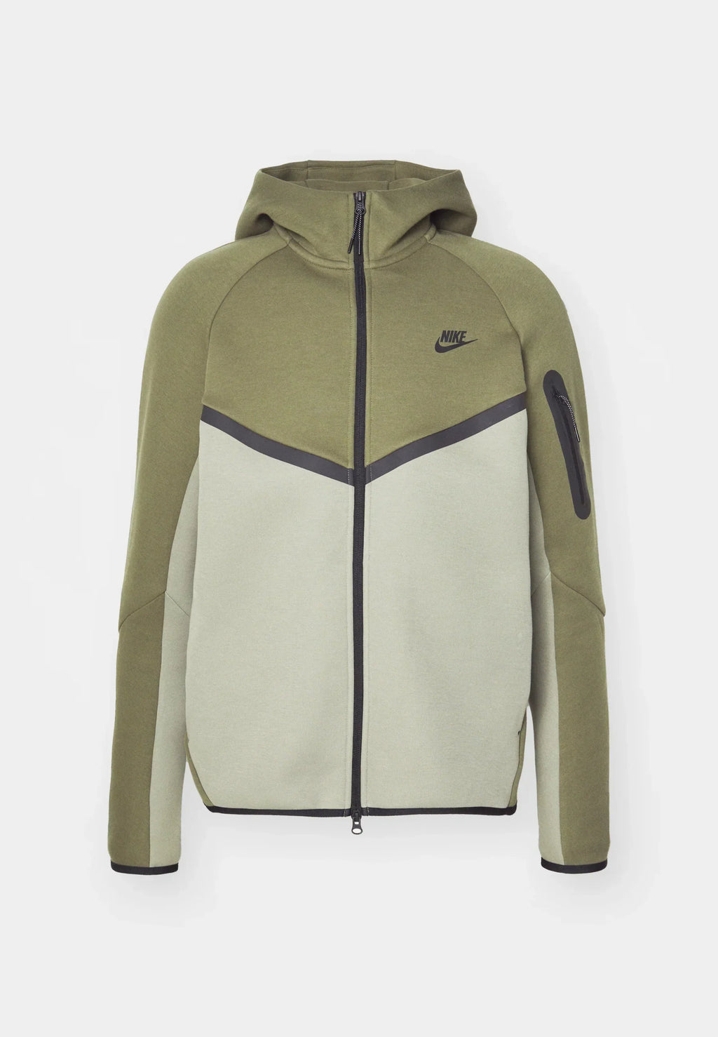 Nike Tech Fleece Zippé Noir Et Vert