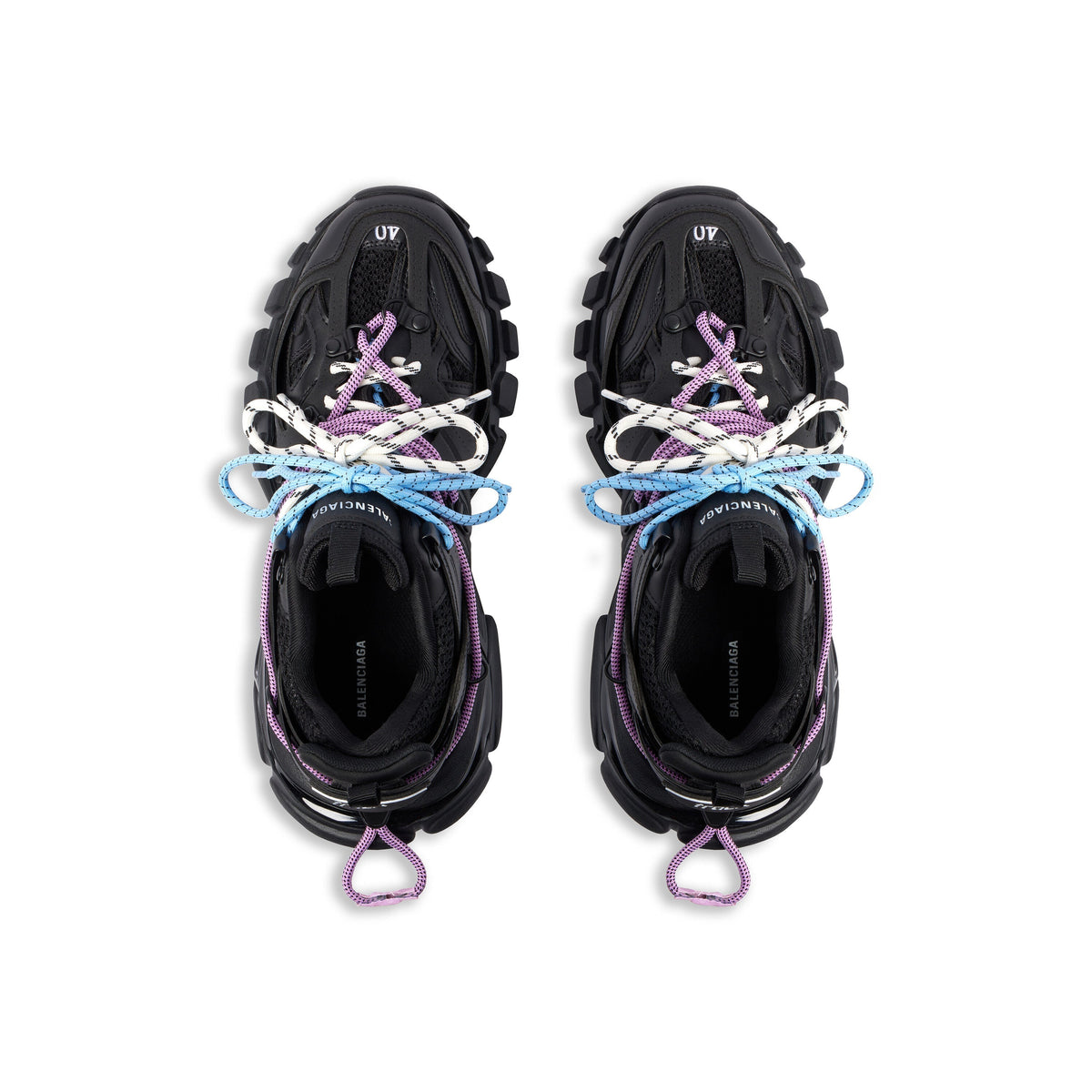 Balanciaga Track Noir Avec Laces Rose Et Bleue