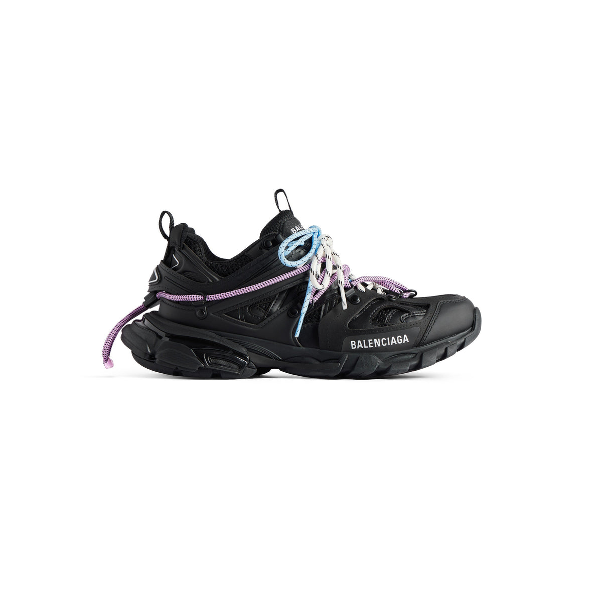 Balanciaga Track Noir Avec Laces Rose Et Bleue