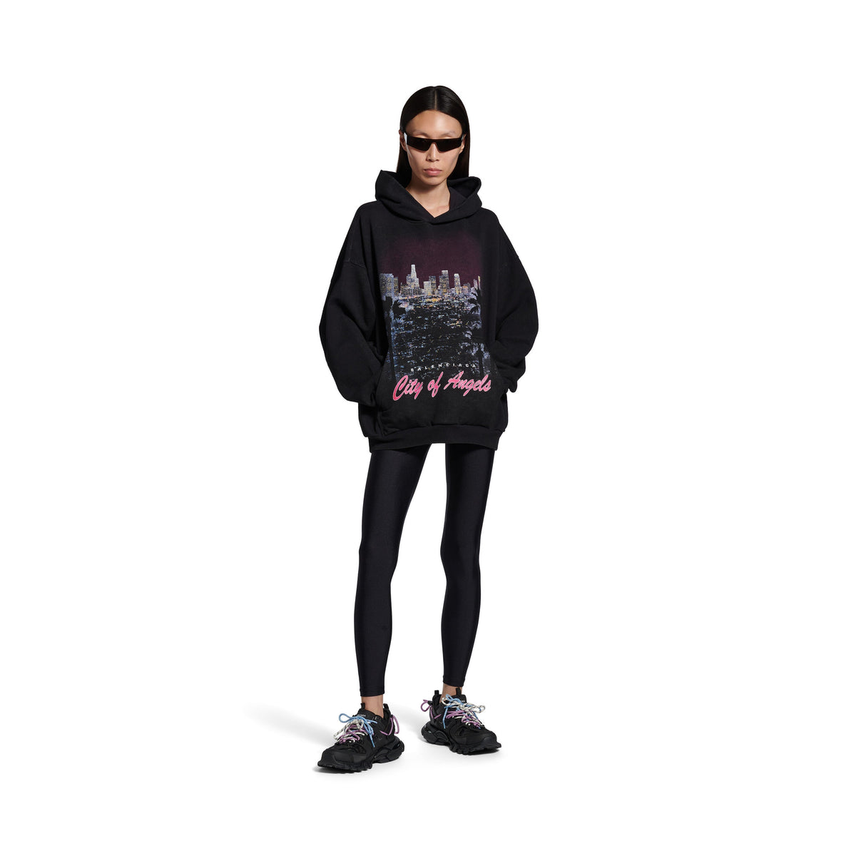 Balanciaga Track Noir Avec Laces Rose Et Bleue