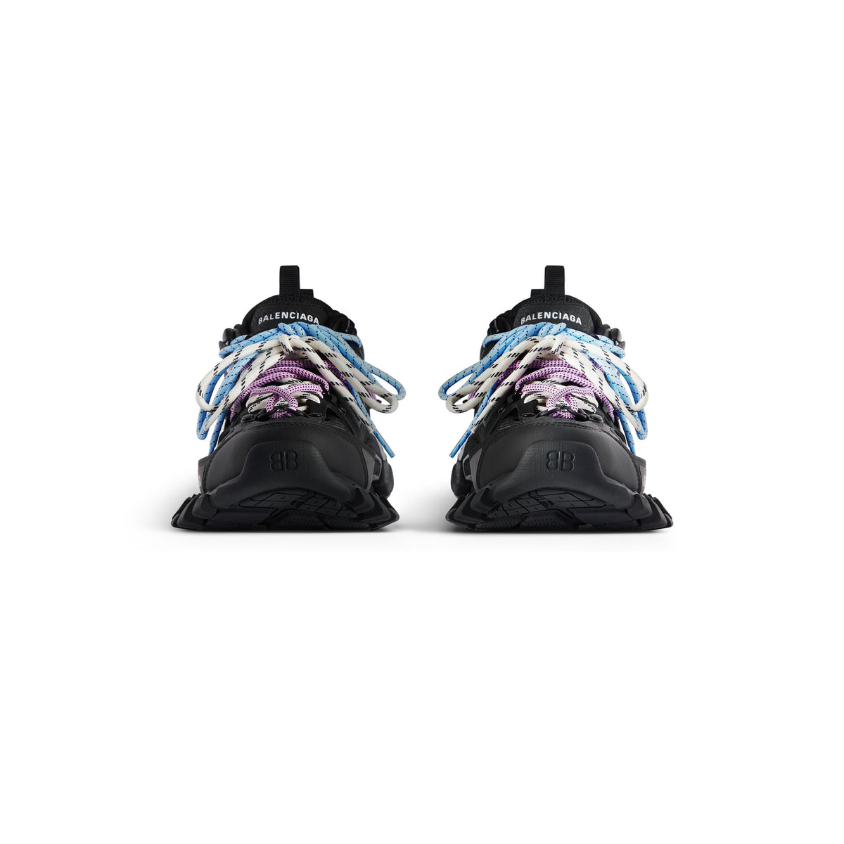 Balanciaga Track Noir Avec Laces Rose Et Bleue