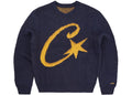 Pull Corteiz C-Star Bleu Marine Et Jaune